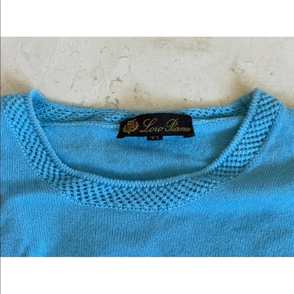 Loro Piana Women's 100% Cashmere Sweater Size 44 Blue Gorgeous Used